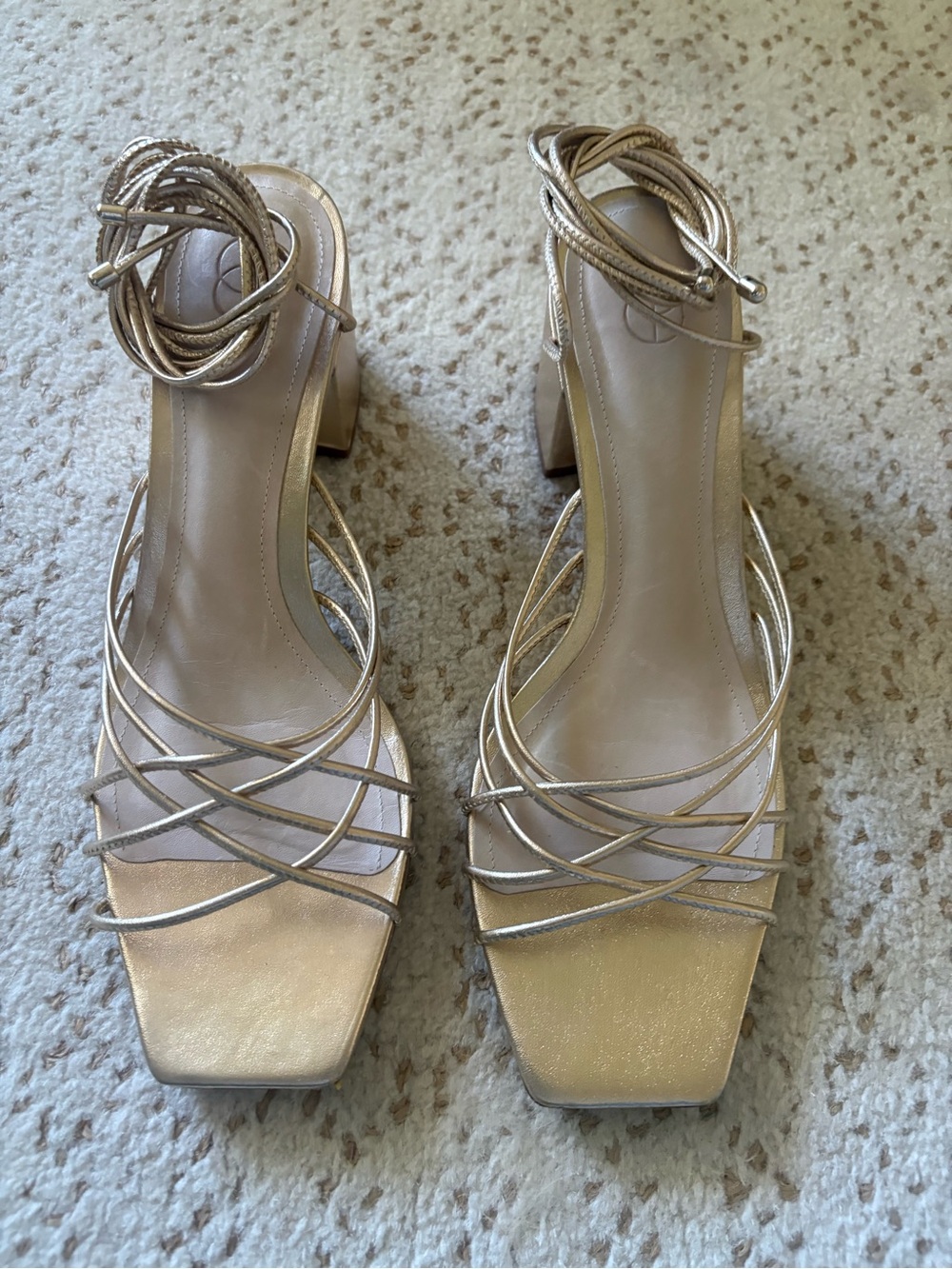 PORTE & PAIRE Metallic Leather Sandals Size 9 - Picture 11 of 13